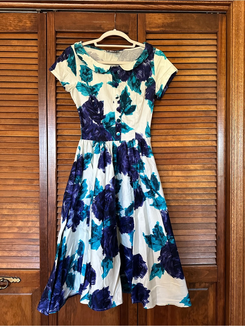 Pinup Couture Dee Dee Vintage Rose retro fit and flare dress size XS - Picture 3 of 10